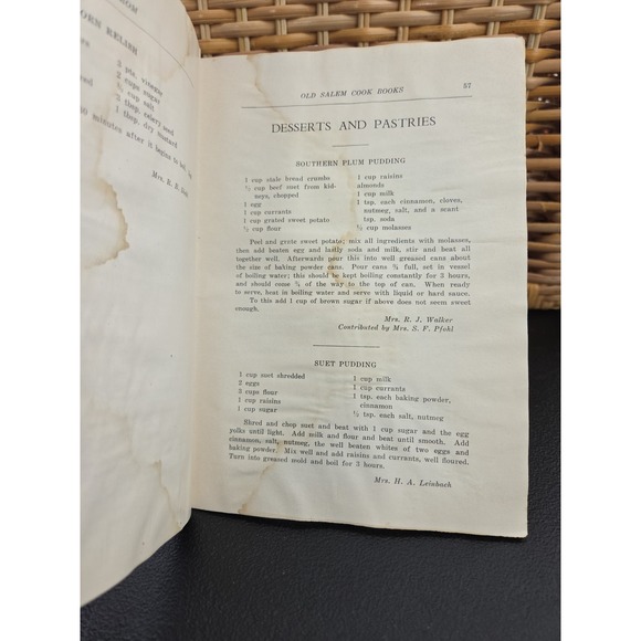 Vintage‎ 1945 Salem Cookbook Recipes Pages From The Old Winston Salem NC Book - Picture 13 of 14